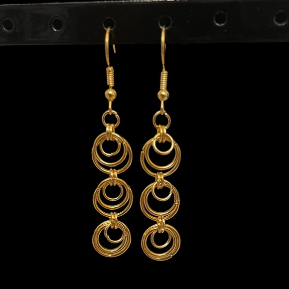 2/22/23*** - 3 for $15 handmade layered gold hoop earrings - Picture 1 of 2